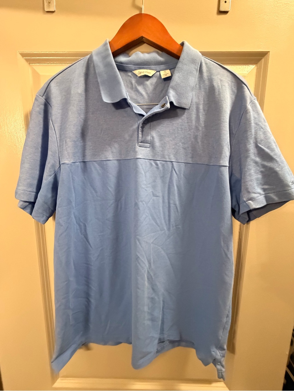 Calvin Klein Two-Tone Light Blue Men's Polo